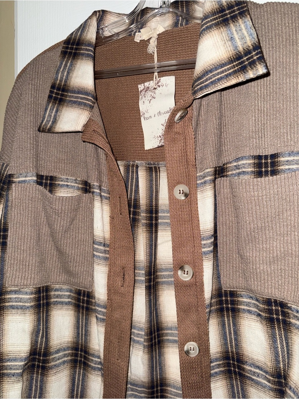 Hem&Thread Plaid Shacket - Picture 3 of 5